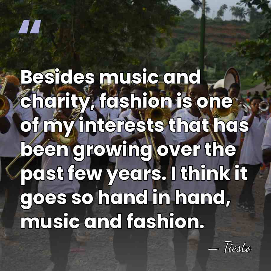 Besides music and charity, fashion is one of my interests that has&hellip; - Tiesto
