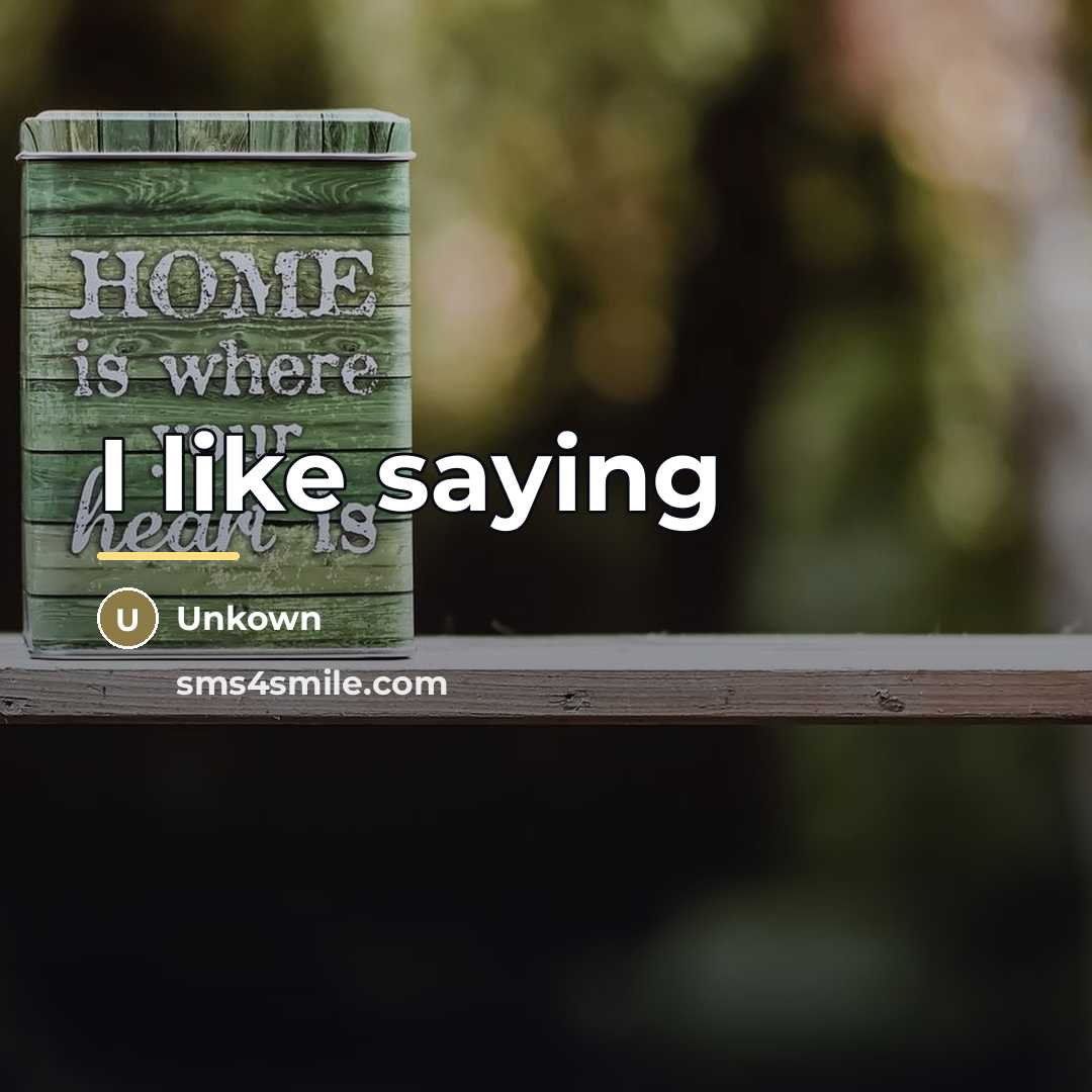 “I like saying…” quote by Unkown