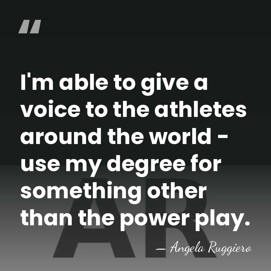 I'm able to give a voice to the athletes around the world&hellip; - Angela Ruggiero