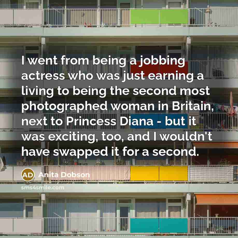 “I went from being a jobbing actress who was just…” quote by Anita Dobson