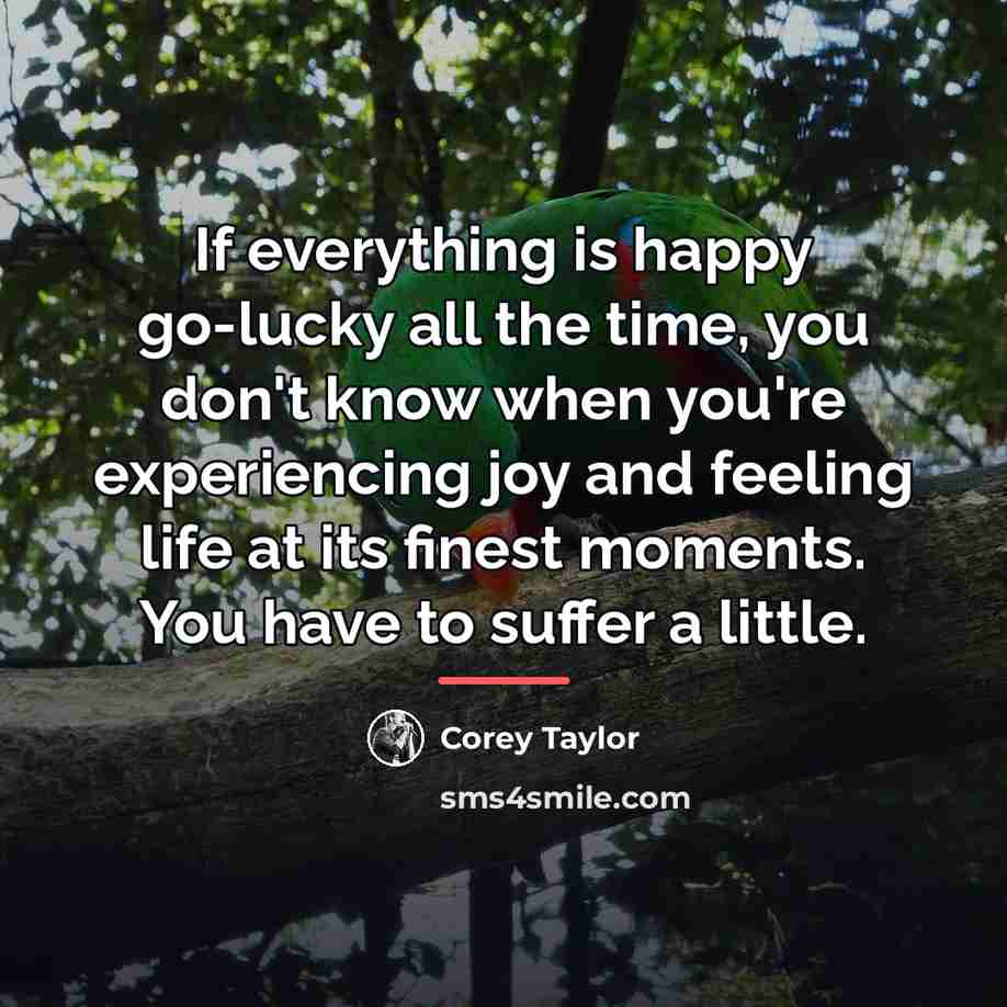 “If everything is happy go-lucky all the time, you don't…” quote by Corey Taylor