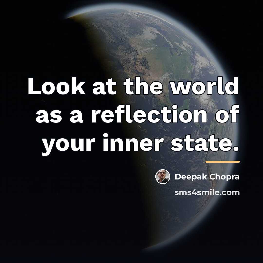 “Look at the world as a reflection of your inner…” quote by Deepak Chopra