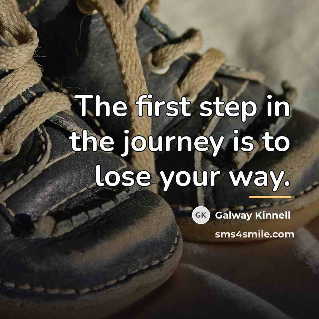 “The first step in the journey is to lose your…” quote by Galway Kinnell