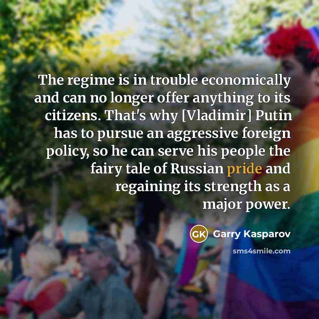“The regime is in trouble economically and can no longer…” quote by Garry Kasparov