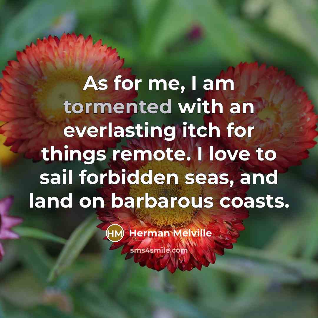 “As for me, I am tormented with an everlasting itch…” quote by Herman Melville