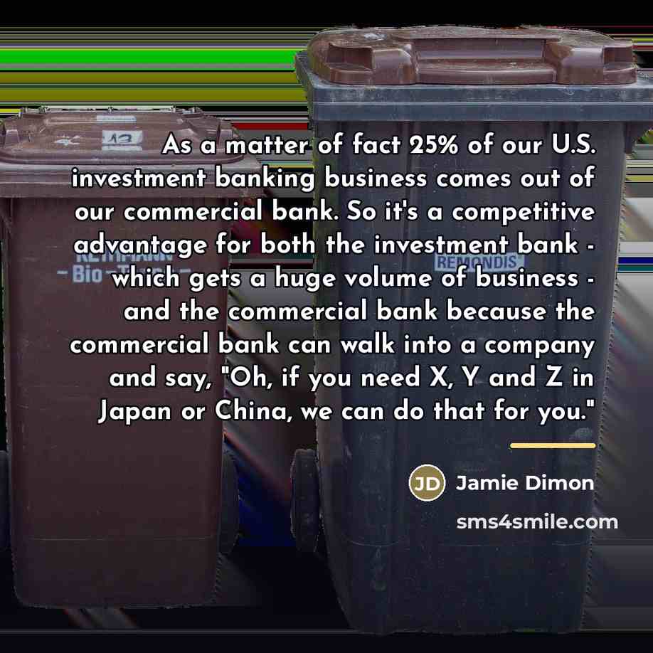 “As a matter of fact 25% of our U.S. investment…” quote by Jamie Dimon
