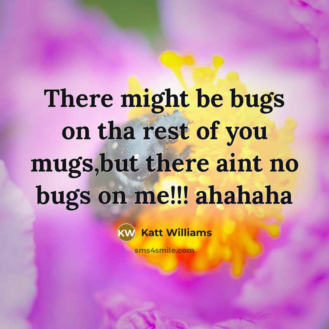 “There might be bugs on tha rest of you mugs,but…” quote by Katt Williams