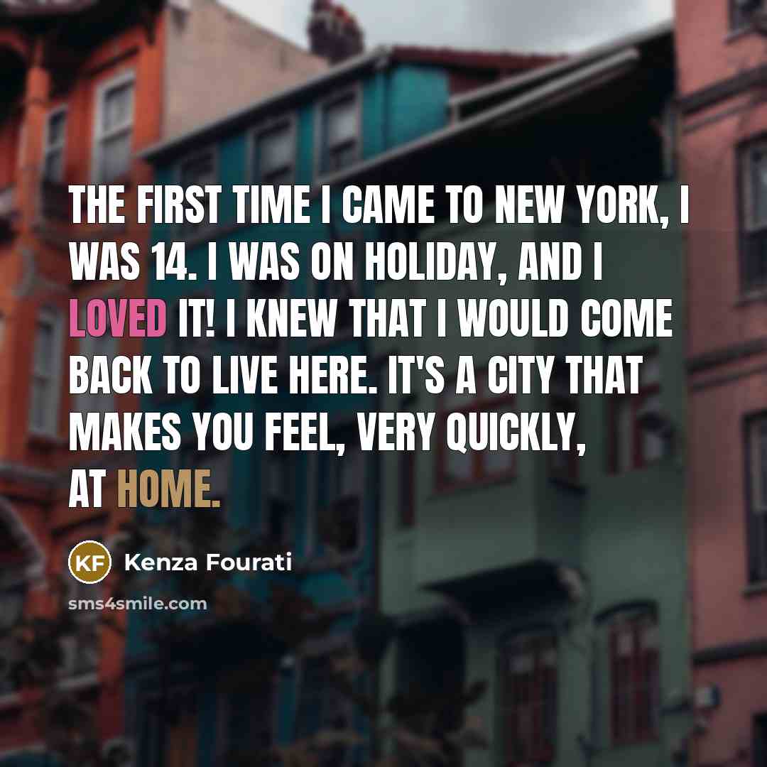 “The first time I came to New York, I was…” quote by Kenza Fourati