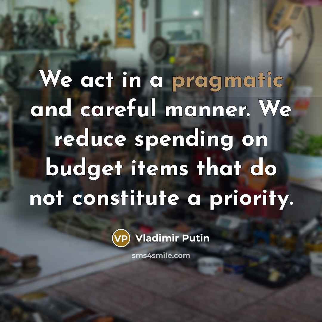 “We act in a pragmatic and careful manner. We reduce…” quote by Vladimir Putin