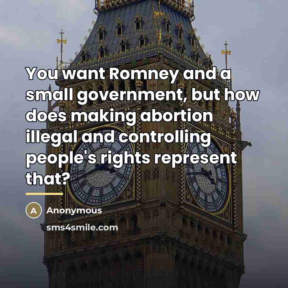 “You want Romney and a small government, but how does…” quote by Anonymous