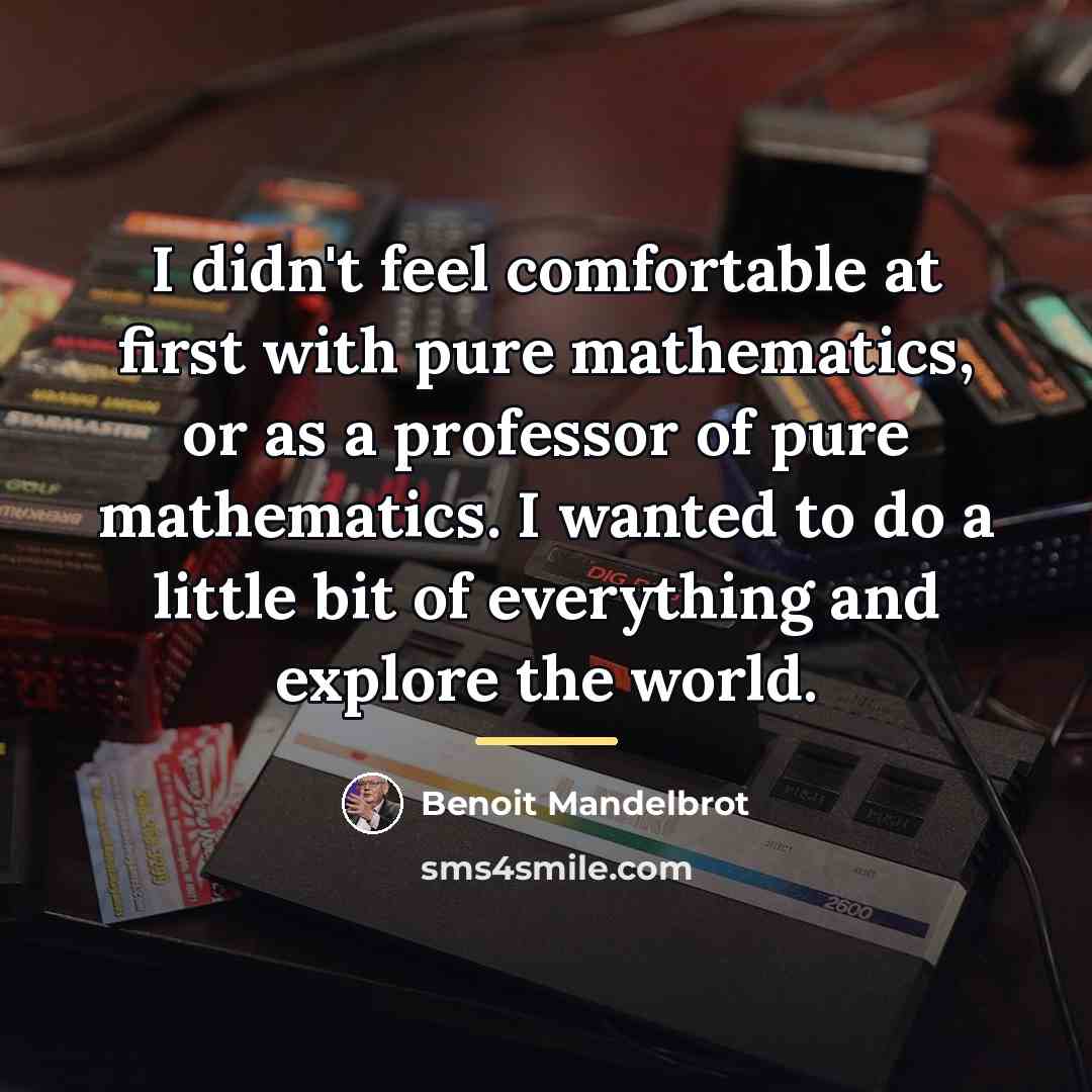 “I didn't feel comfortable at first with pure mathematics, or…” quote by Benoit Mandelbrot