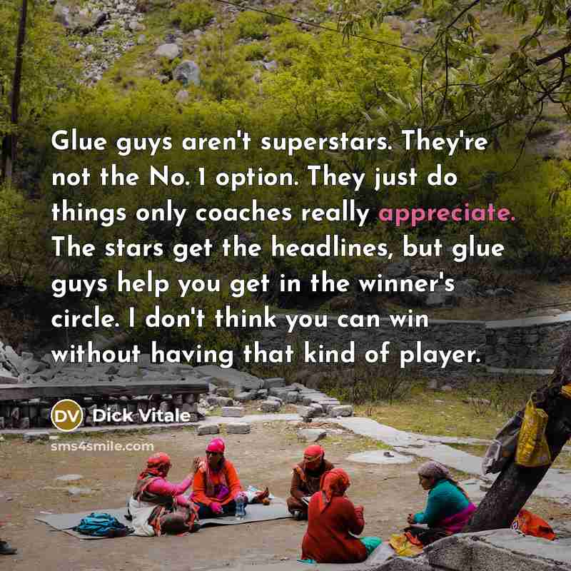 “Glue guys aren't superstars. They're not the No. 1 option.…” quote by Dick Vitale