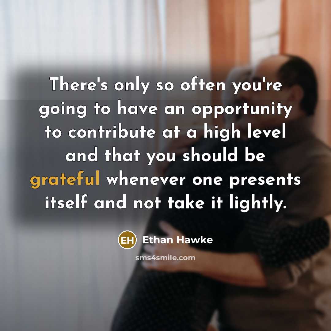 “There's only so often you're going to have an opportunity…” quote by Ethan Hawke