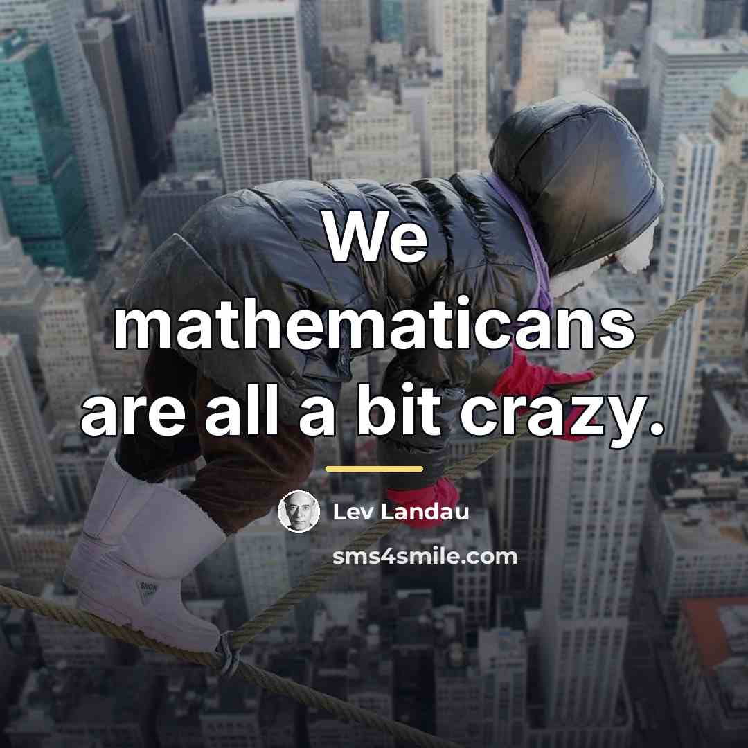 “We mathematicans are all a bit crazy.…” quote by Lev Landau