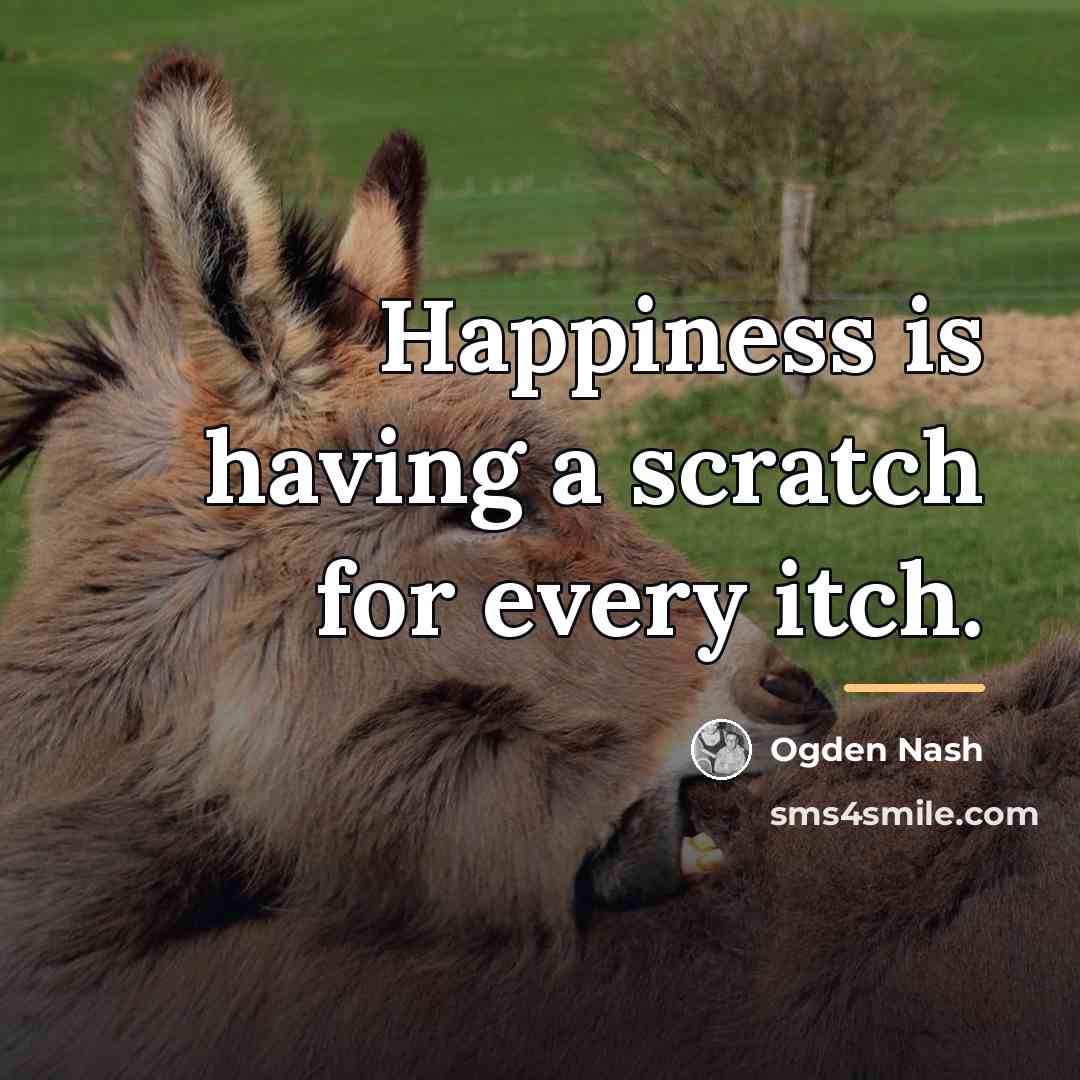 “Happiness is having a scratch for every itch.…” quote by Ogden Nash