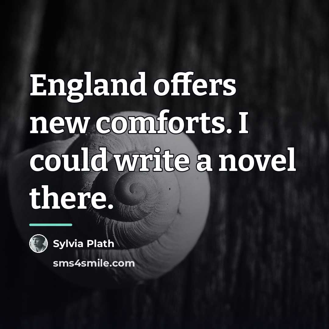 “England offers new comforts. I could write a novel there.…” quote by Sylvia Plath