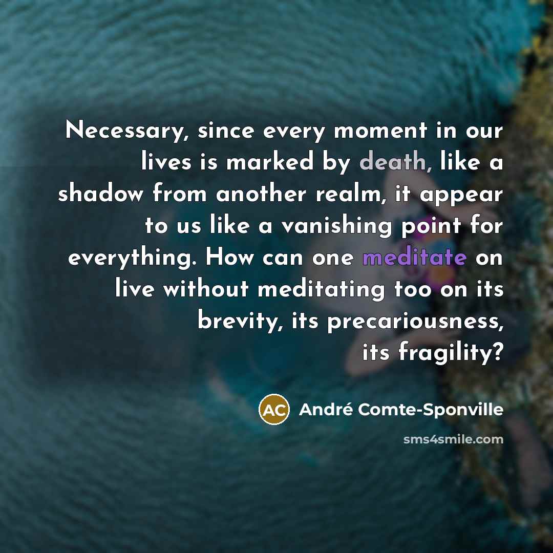 “Necessary, since every moment in our lives is marked by…” quote by Andre Comte-Sponville