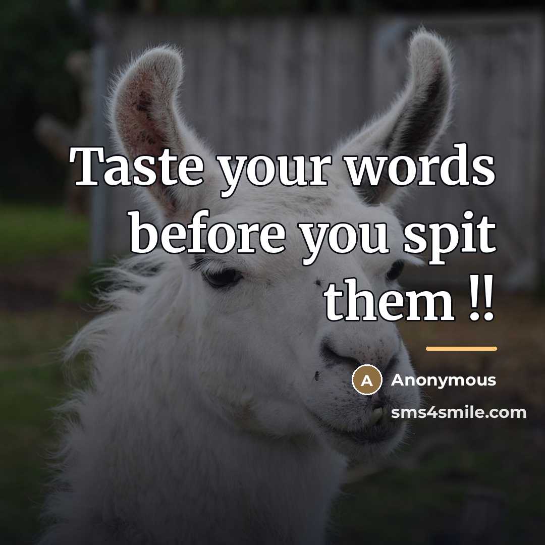 “Taste your words before you spit them !!…” quote by Anonymous