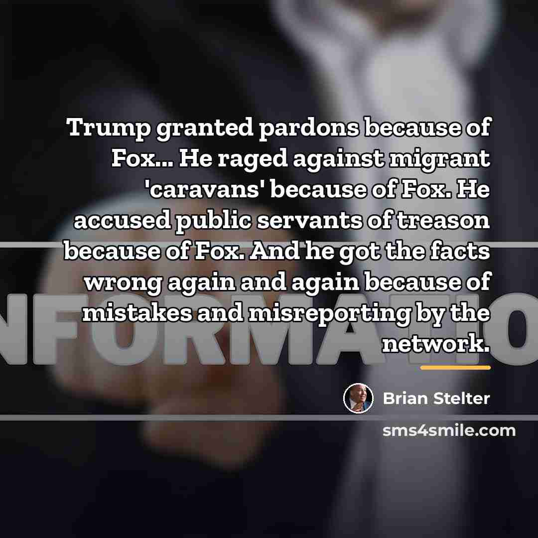 “Trump granted pardons because of Fox... He raged against migrant…” quote by Brian Stelter