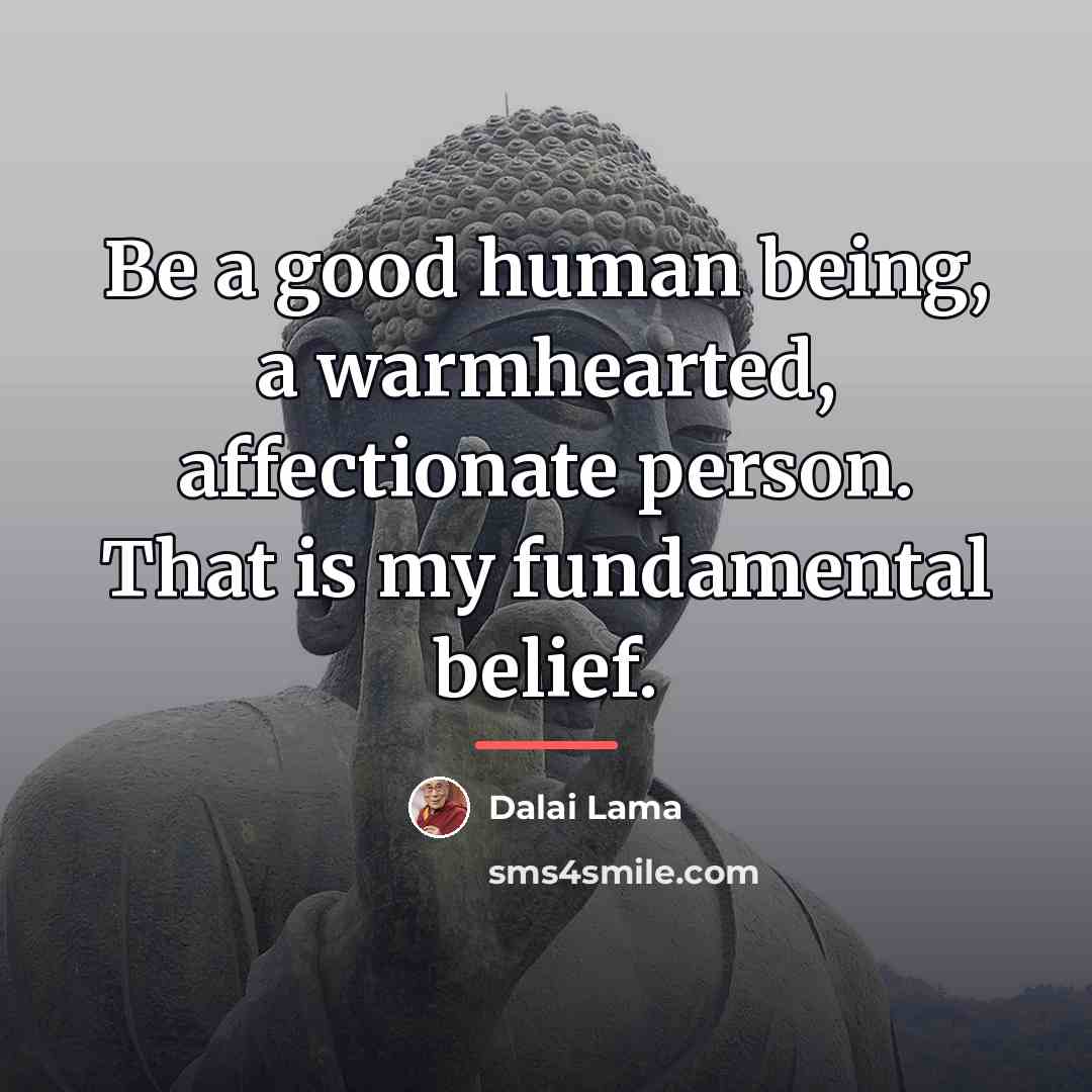 “Be a good human being, a warmhearted, affectionate person. That…” quote by Dalai Lama