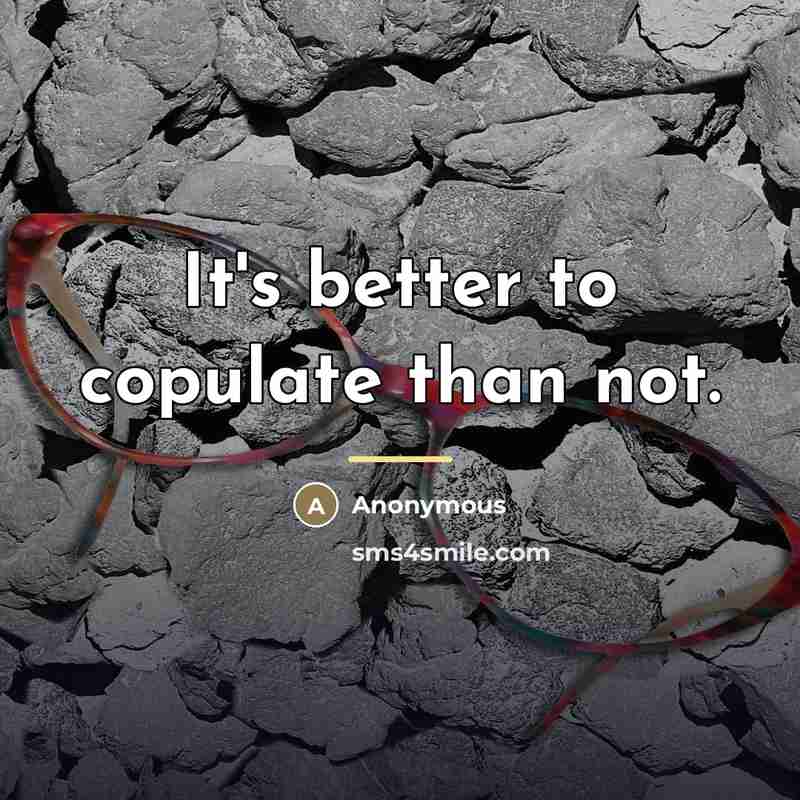 “It's better to copulate than not.…” quote by Anonymous