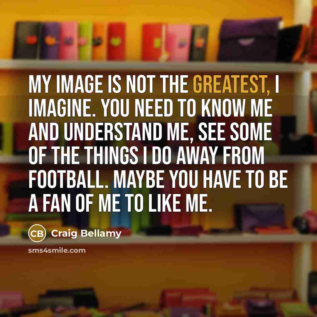 “My image is not the greatest, I imagine. You need…” quote by Craig Bellamy