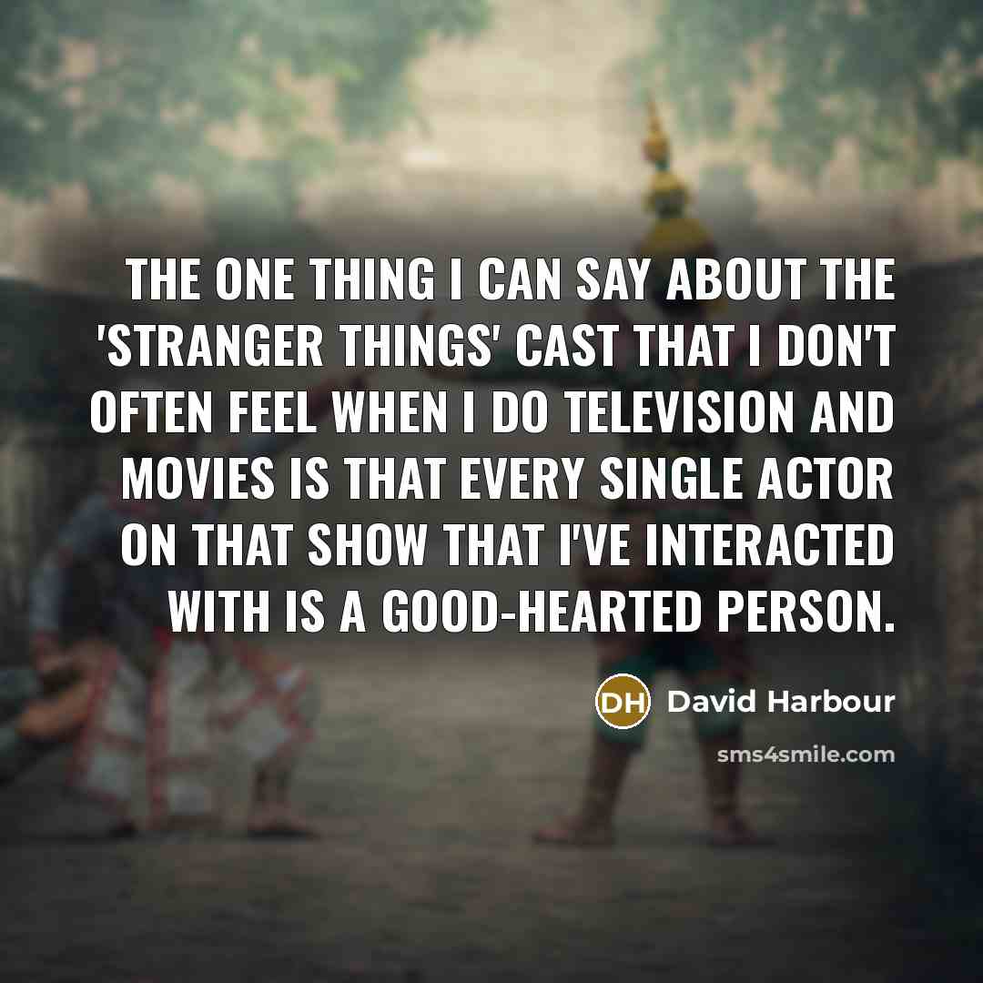 “The one thing I can say about the 'Stranger Things'…” quote by David Harbour