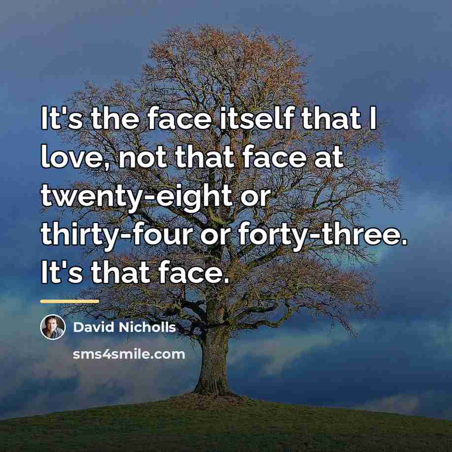 “It's the face itself that I love, not that face…” quote by David Nicholls