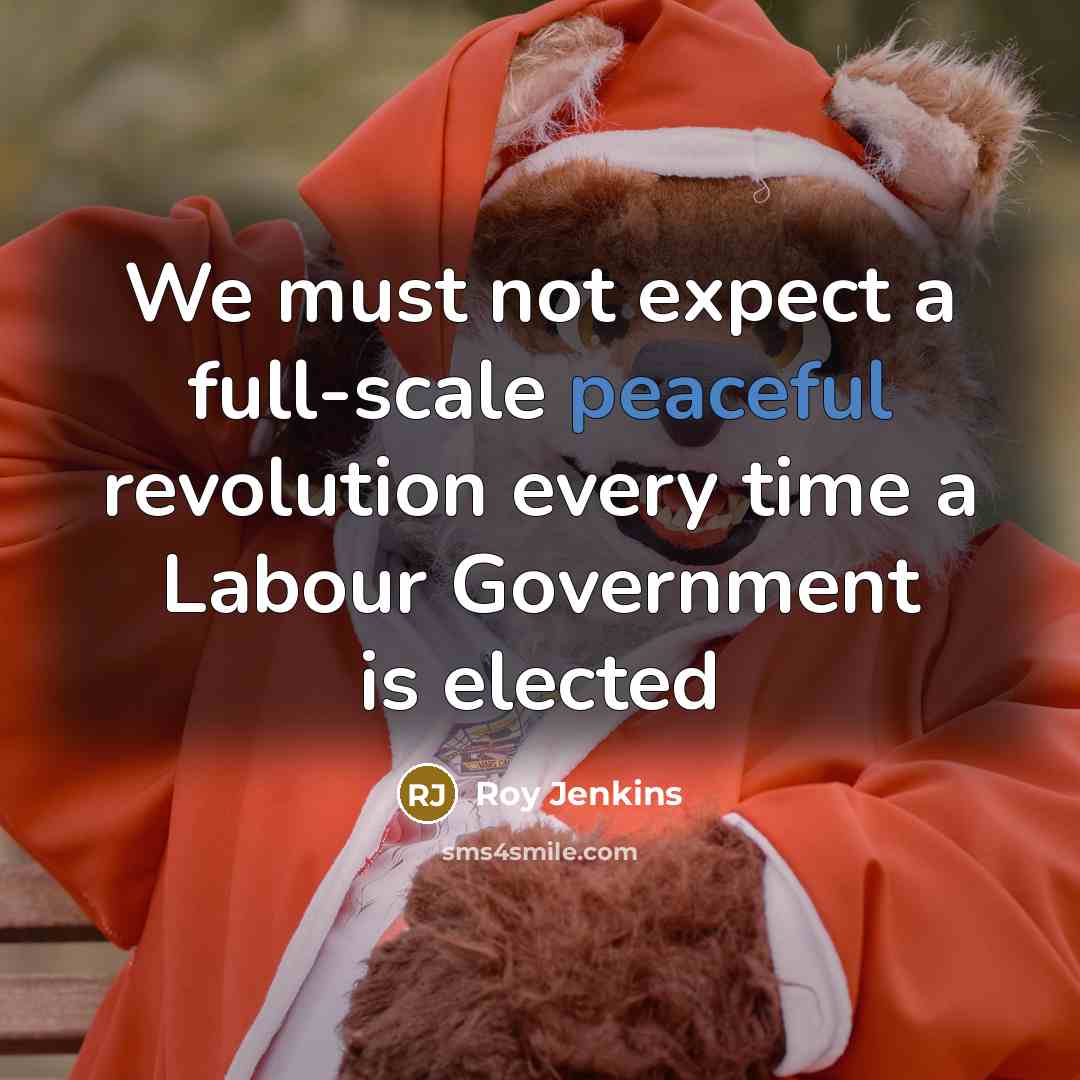 “We must not expect a full-scale peaceful revolution every time…” quote by Roy Jenkins
