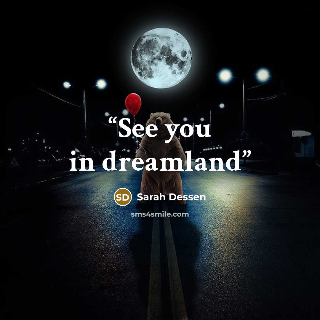 “See you in dreamland” quote by Sarah Dessen