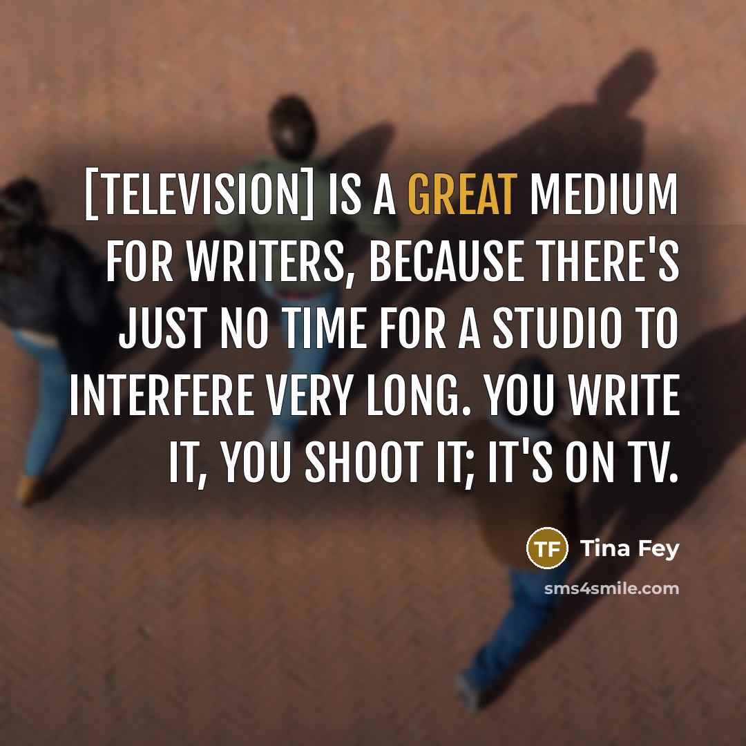 “[Television] is a great medium for writers, because there's just…” quote by Tina Fey