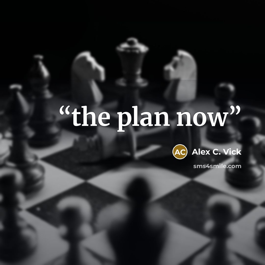 “the plan now” quote by Alex C. Vick