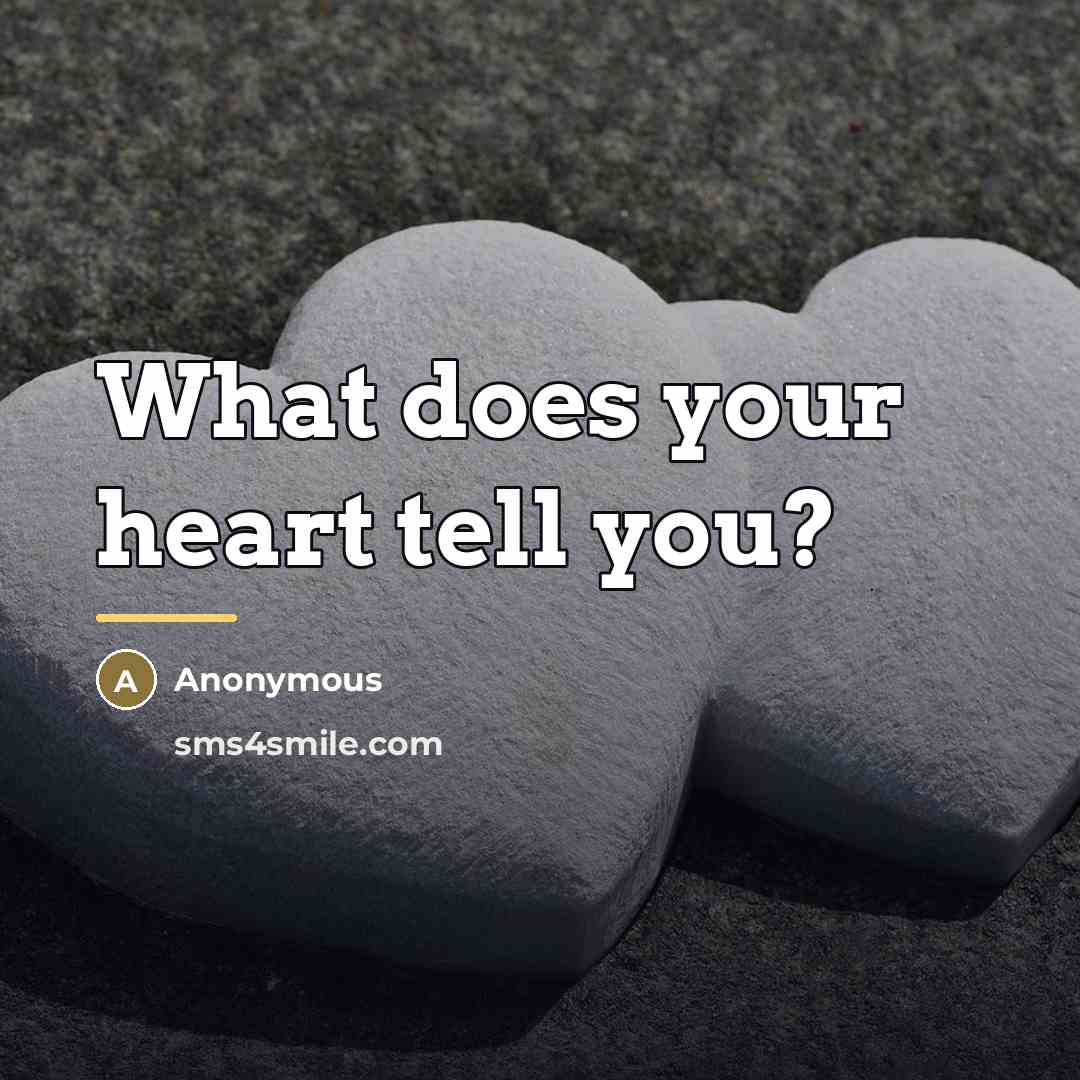 “What does your heart tell you?…” quote by Anonymous