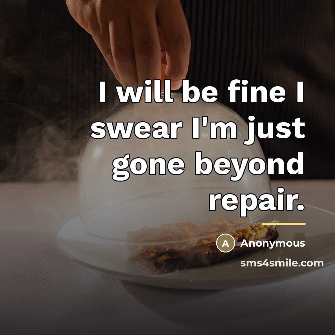 “I will be fine I swear I'm just gone beyond…” quote by Anonymous