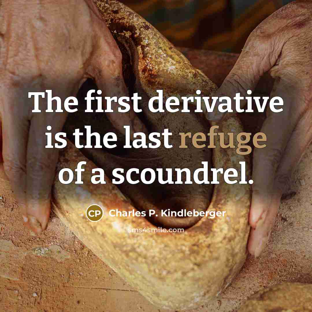 “The first derivative is the last refuge of a scoundrel.” quote by Charles P. Kindleberger