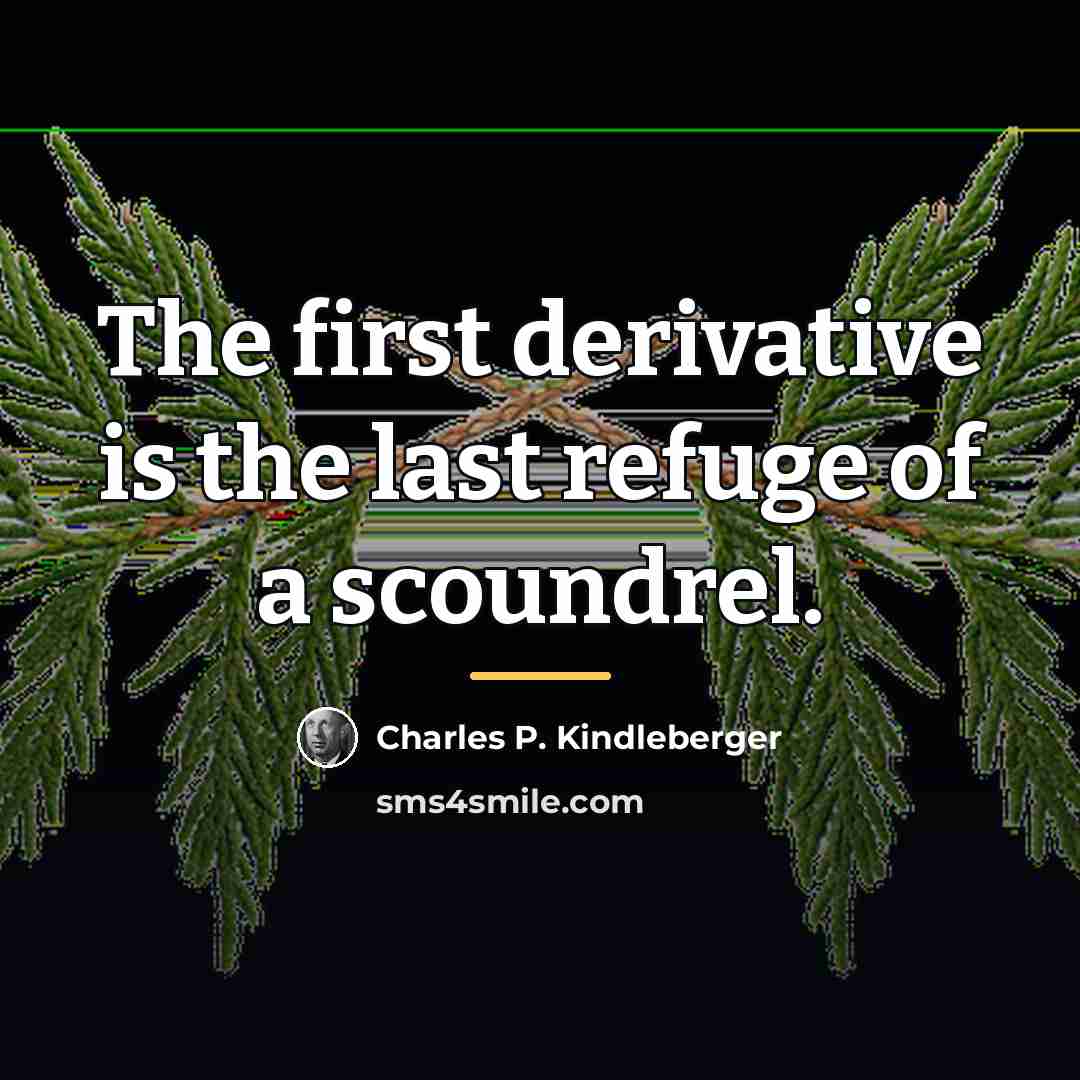 “The first derivative is the last refuge of a scoundrel.…” quote by Charles P. Kindleberger
