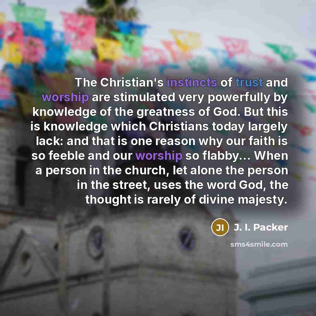 “The Christian's instincts of trust and worship are stimulated very…” quote by J. I. Packer