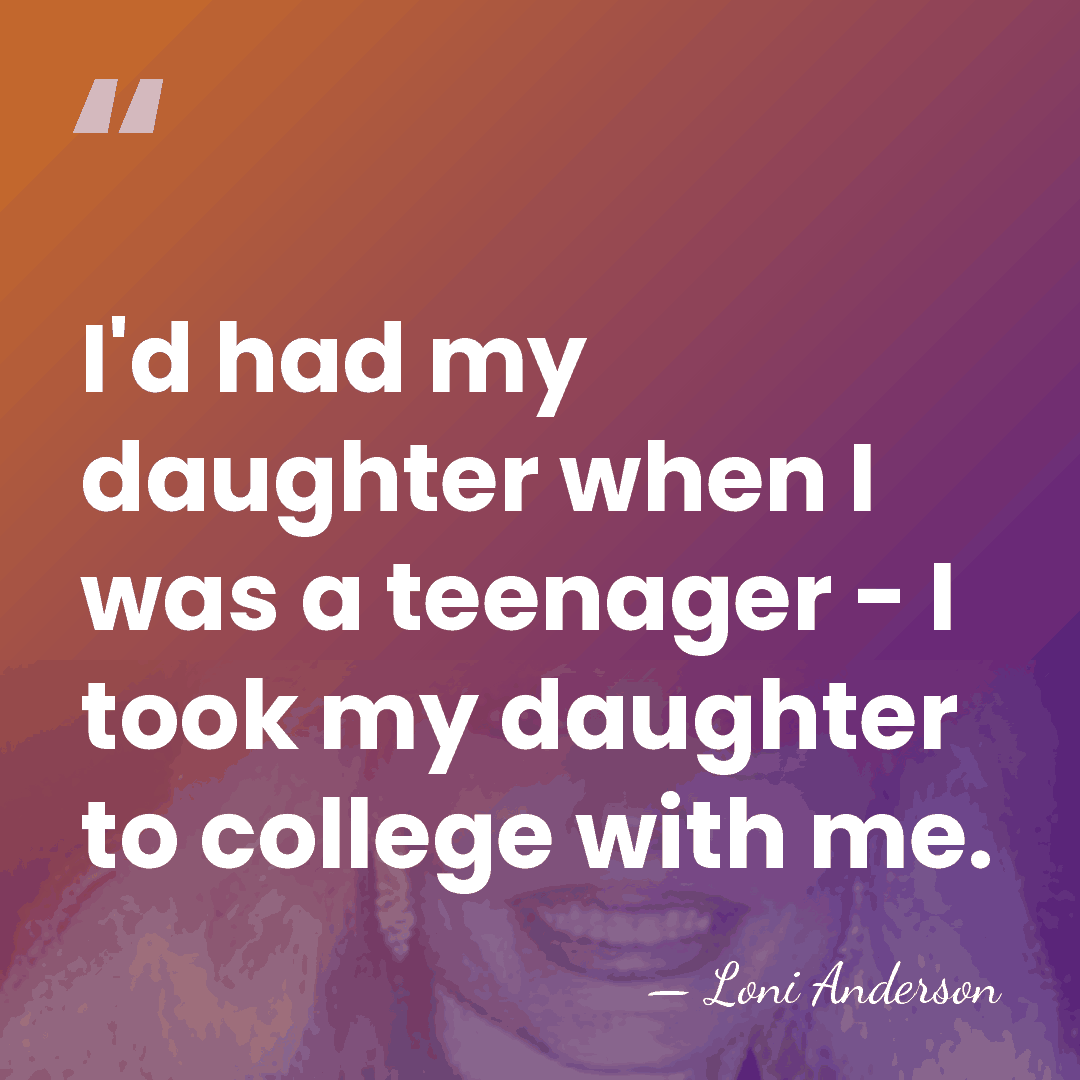 I'd had my daughter when I was a teenager - I took&hellip; - Loni Anderson