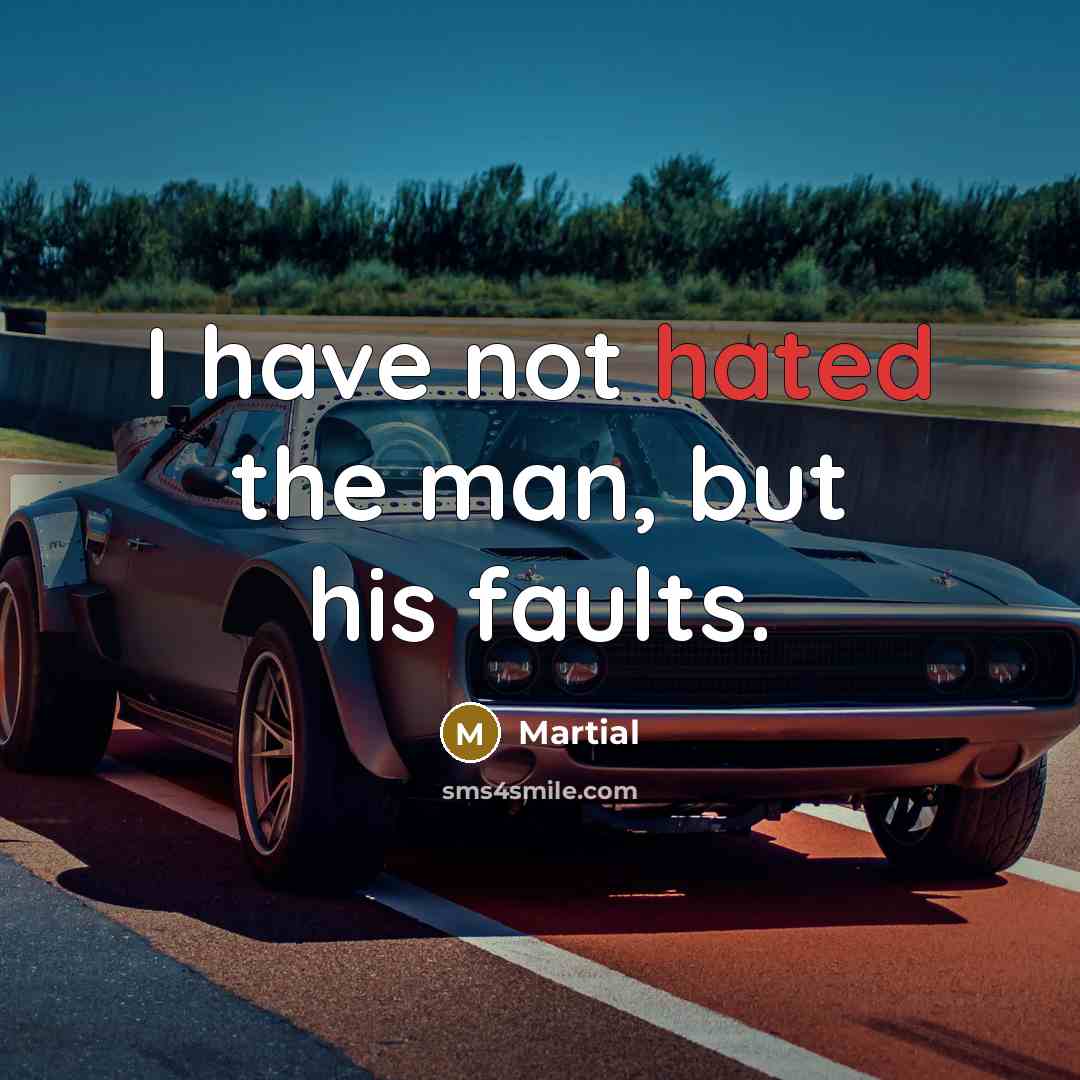 “I have not hated the man, but his faults.…” quote by Martial