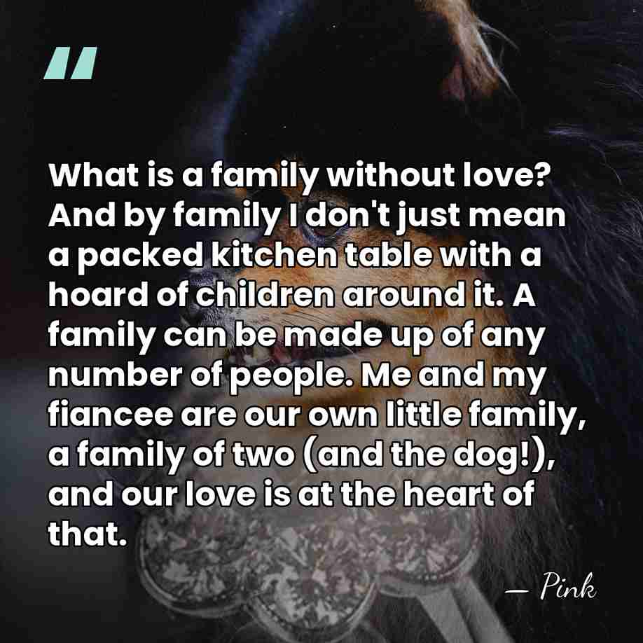 What is a family without love? And by family I don't just&hellip; - Pink