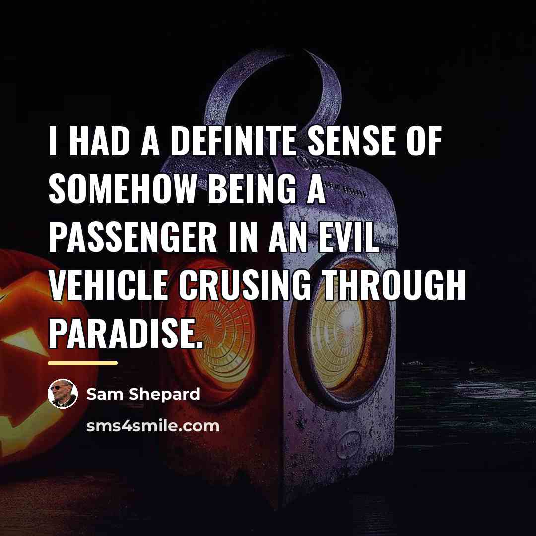 “I had a definite sense of somehow being a passenger…” quote by Sam Shepard