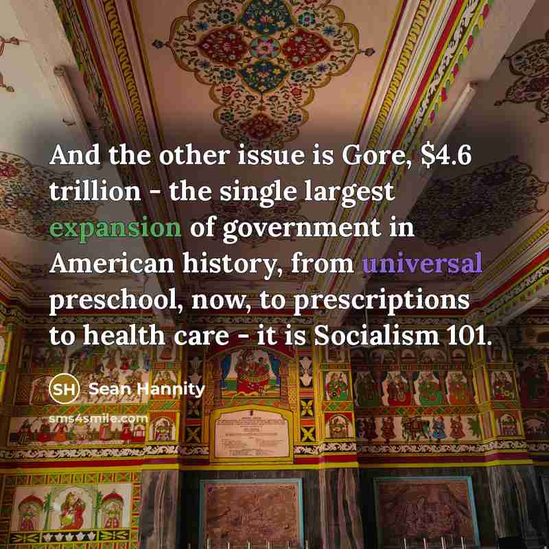 “And the other issue is Gore, $4.6 trillion - the…” quote by Sean Hannity