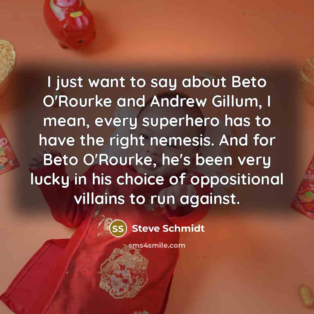 “I just want to say about Beto O'Rourke and Andrew…” quote by Steve Schmidt