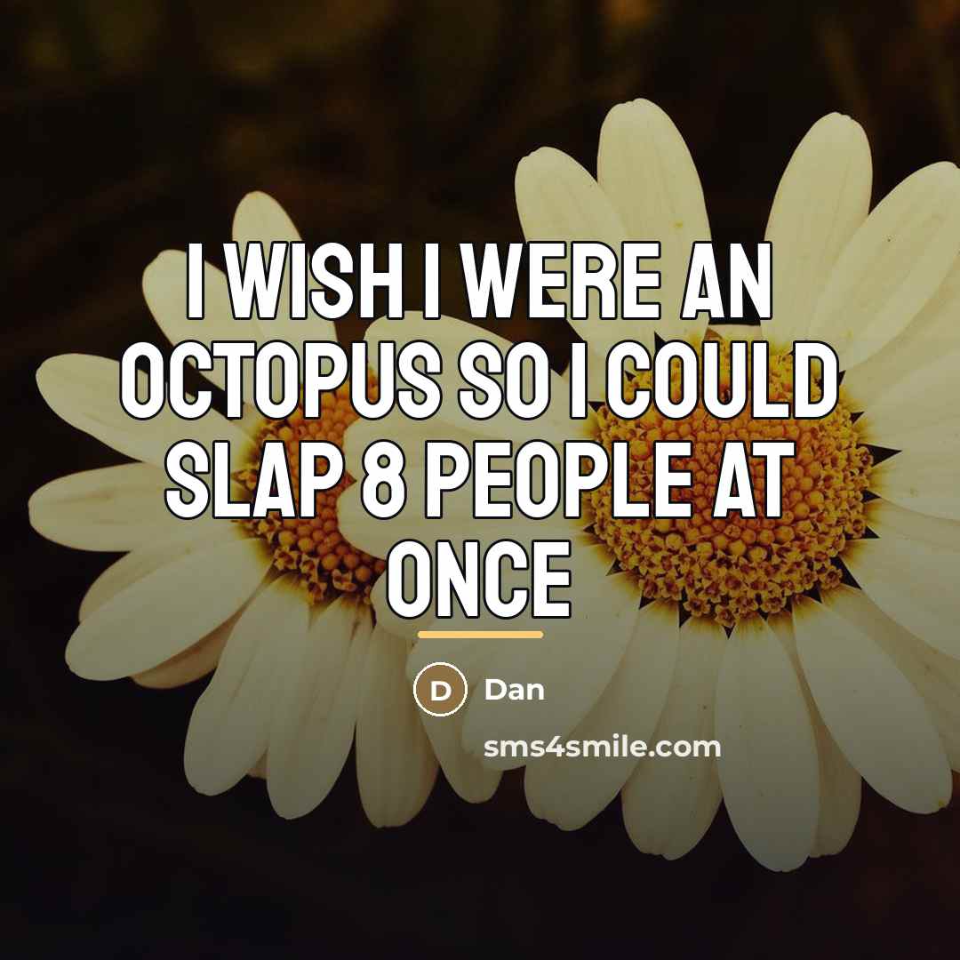 “I wish I were an octopus so I could slap…” quote by Dan