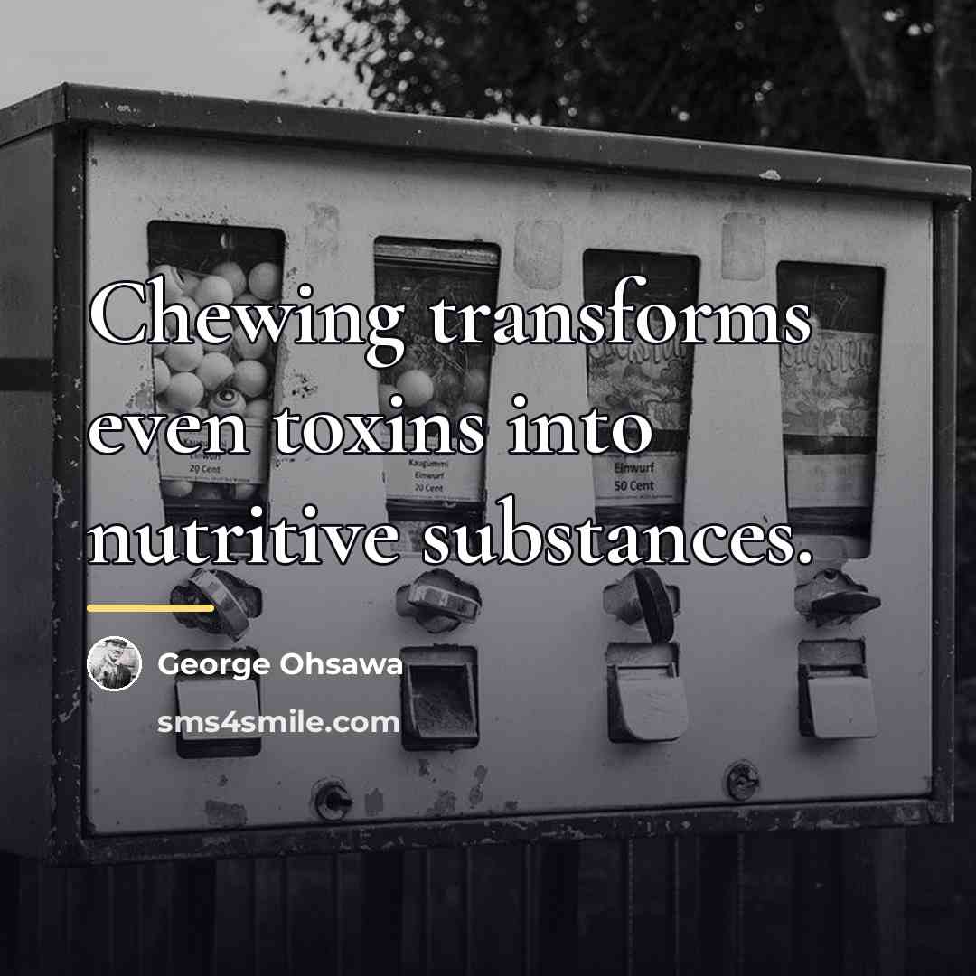 “Chewing transforms even toxins into nutritive substances.…” quote by George Ohsawa