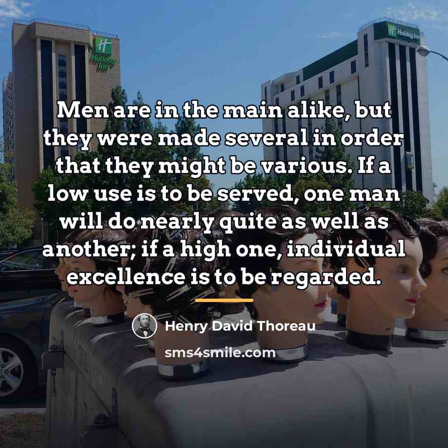 “Men are in the main alike, but they were made…” quote by Henry David Thoreau