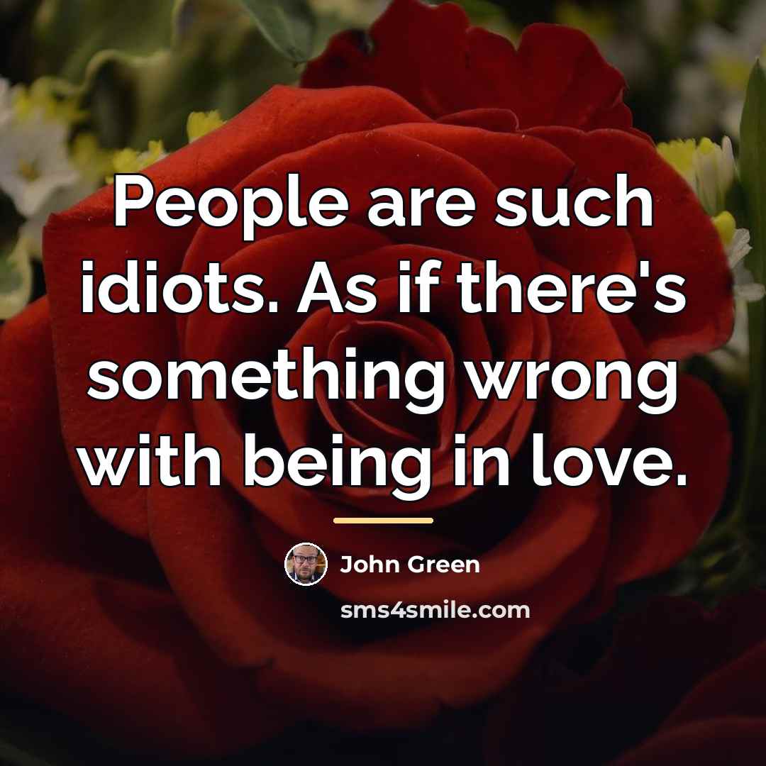 “People are such idiots. As if there's something wrong with…” quote by John Green