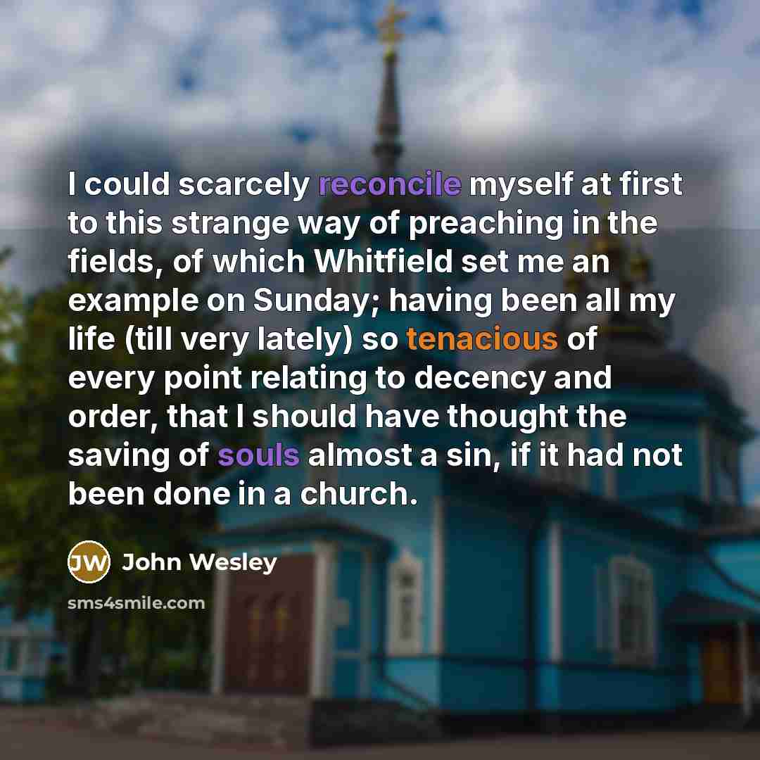 “I could scarcely reconcile myself at first to this strange…” quote by John Wesley