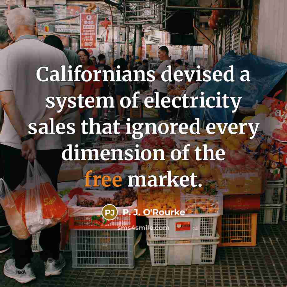 “Californians devised a system of electricity sales that ignored every…” quote by P. J. O'Rourke