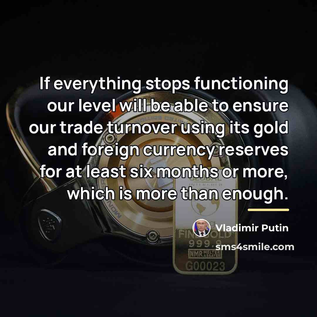 “If everything stops functioning our level will be able to…” quote by Vladimir Putin